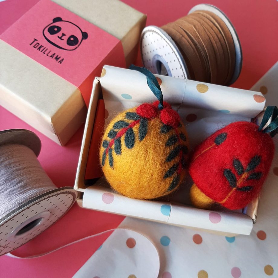 Set de adornos de Navidad en cajita